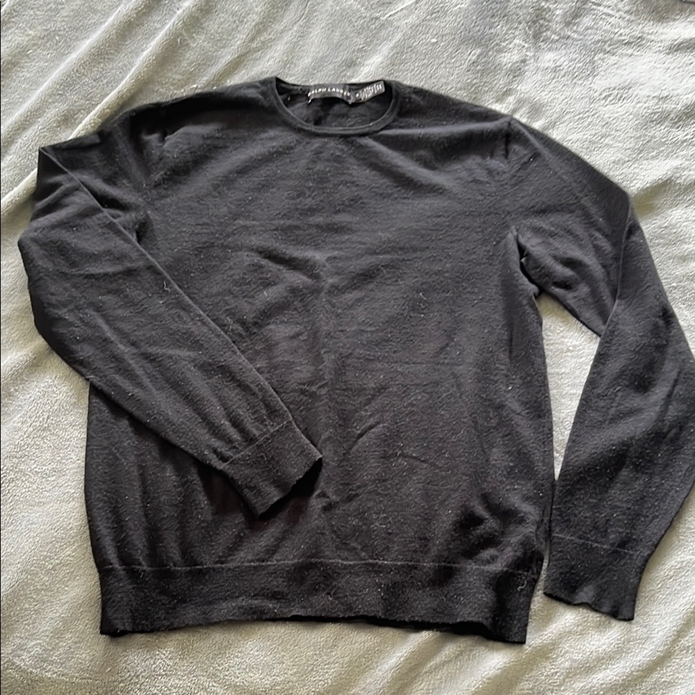Ralph Lauren Black Crewneck Sweater Classic Style